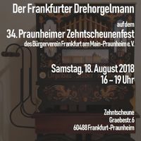 Drehorgelmusik auf dem 34. Praunheimer Zehntscheunenfest, Frankfurt am Main-Praunheim